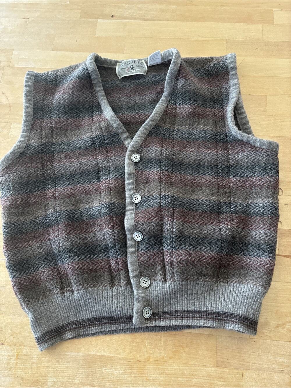 vintage Segreto knit button-up sweater vest Made In Italy